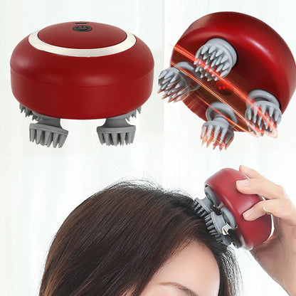 Purilite Select Advanced Head Massager with Red Light Therapy – Deep Kneading Scalp Care with Adjustable Speed & Soft Silicone Nodes