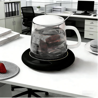 USB Thermostatic Heating Coaster for Home 3-Speed Adjustable Constant Temperature 55-65-75 Degrees Cappuccino Warmer - PuriLite
