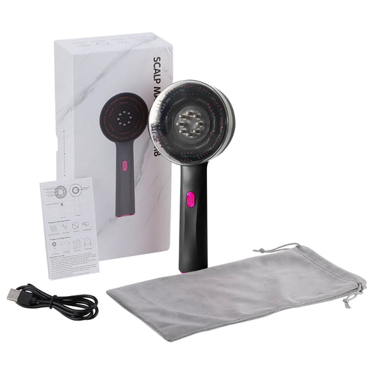 Purilite Select Electric Scalp Massage Comb with 630nm Infrared Light Therapy, Rechargeable Hair Care Massager and Scalp Oil Applicator - PuriLite