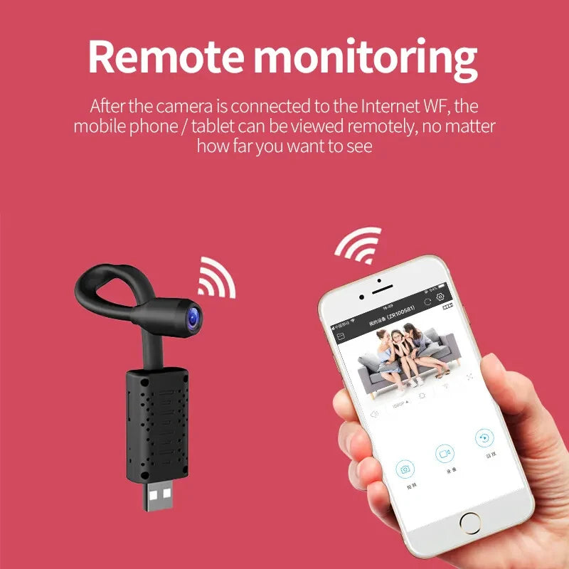 Purilite Select Mini WiFi Security Camera with Motion Detection, Flexible Lens Cable, USB Powered HD Indoor Monitoring Device