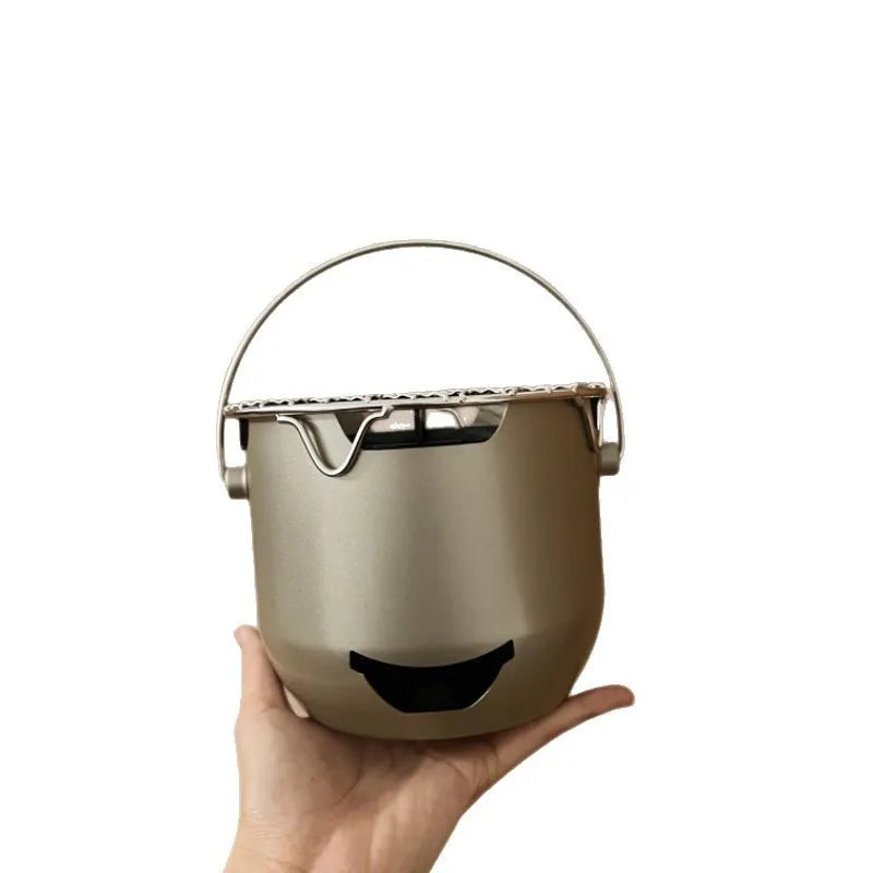 Mini Small Carbon Stove Outdoor Portable Household BBQ Stainless Steel Enclosure Stove Tea Olive Alcohol Korean Barbecue Stove - PuriLite