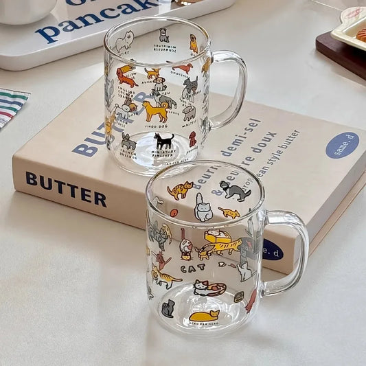 Purilite Select – Cartoon Ceramic Cup with Measurement Scale (Heat-Resistant, 1PC)