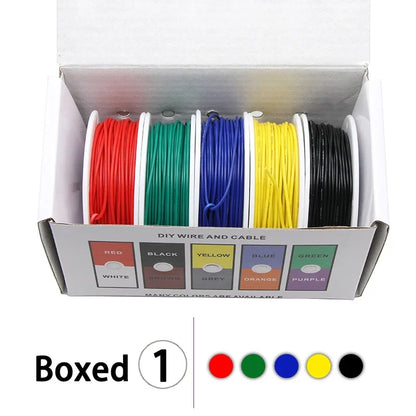 Purilite Select UL1007 PVC Insulated Stranded Wire Kit 30AWG / 28AWG / 26AWG / 24AWG / 22AWG / 20AWG / 18AWG / 16AWG 5-Color Electrical Hook-Up Cable Set