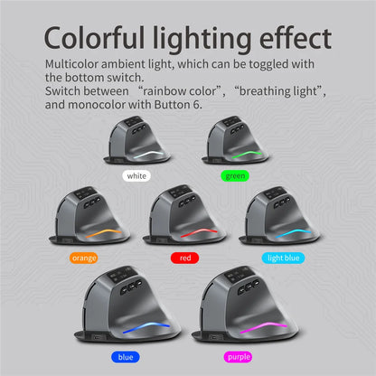 🖱️ Purilite Select Bluetooth Vertical Wireless Mouse with OLED Screen & RGB Lighting