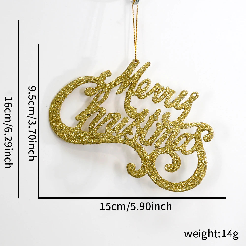 Purilite Select Merry Christmas Letter Ornaments – Elegant Tree Decoration Pendants for Home & Holiday Décor