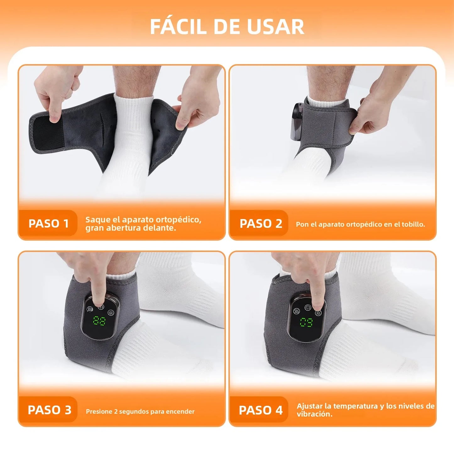 Purilite Select FlexTherm™ Electric Ankle & Foot Massager – 5-Level Heat + Vibration Therapy for Pain Relief & Joint Recovery