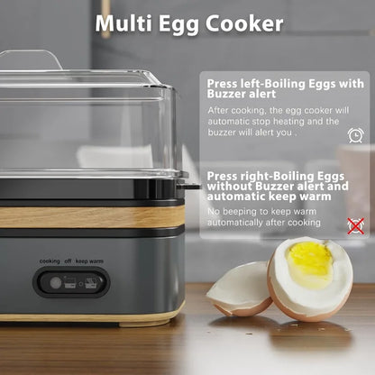 Rapid Egg Cooker Electric 6 Eggs Capacity, BPA Free, Fast Boil Poach Steam Hard/Soft Boiled Eggs Maker - PuriLite