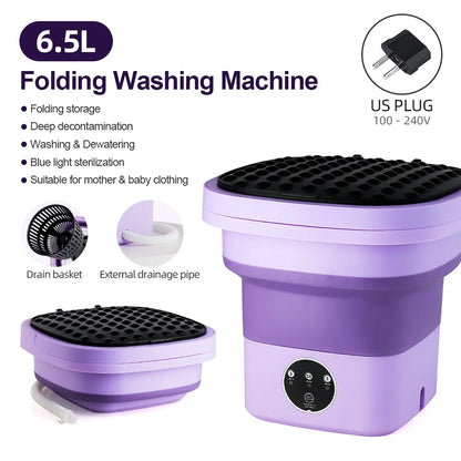Purilite 6.5L Small Folding Washing Machine Portable Washing Machine