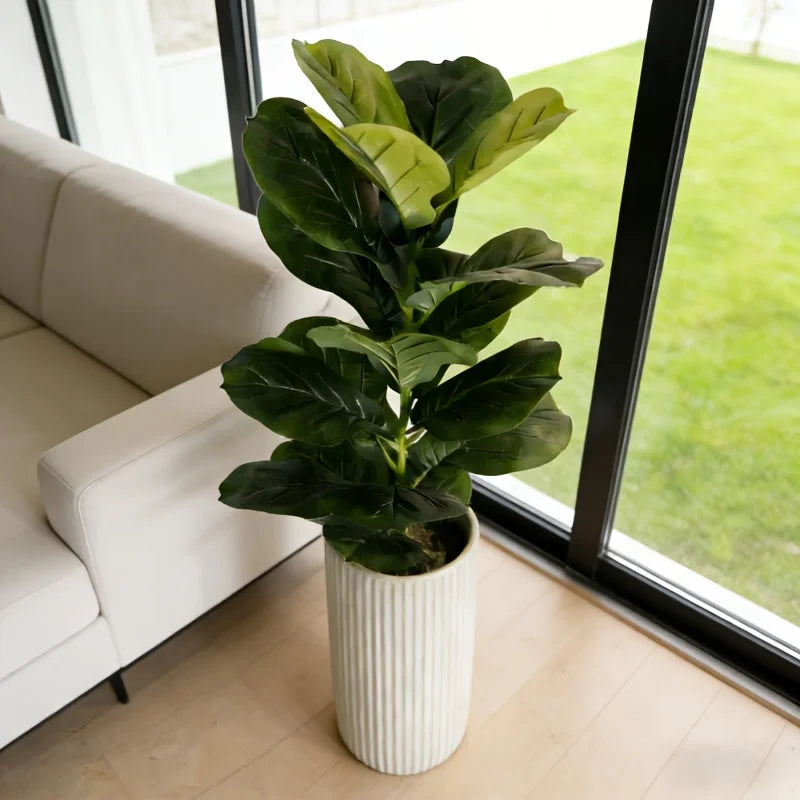Purilite Select 85CM Artificial Ficus Lyrata Tree – Faux Fiddle Leaf Plant with 23 Leaves for Indoor Home, Office, Cafe, and Event Decor - PuriLite