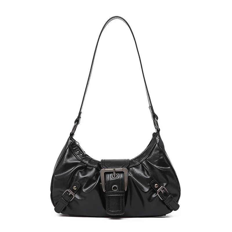 Purilite Select Y2K Retro Pleated Hobo Shoulder Bag