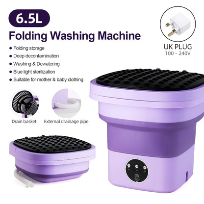 Purilite 6.5L Small Folding Washing Machine Portable Washing Machine