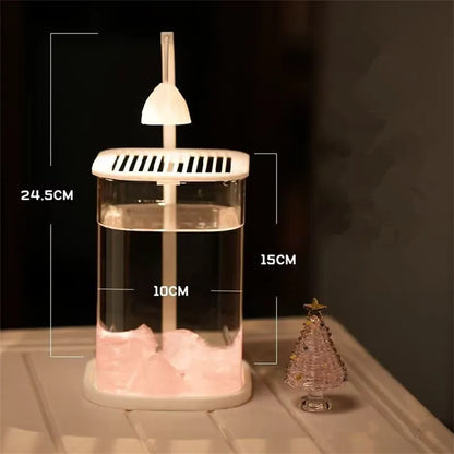 Mini Desktop Glass Aquarium Fish Tank with LED Light For Kids Betta Fish - PuriLite