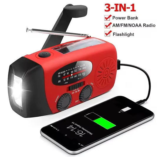 Purilite Select Portable Multifunctional Hand Crank Dynamo Solar Powered Weather Radio