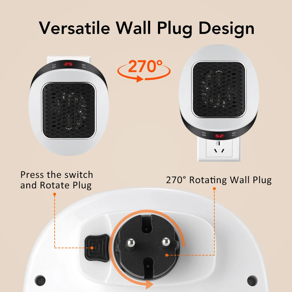 Portable Electric Heater Fan Winter Warmer Fast Heating Warm Air Blower Home Room Heater Plug in Wall Mounted Wireless Control