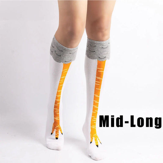 Purilite Select Funny Cartoon Chicken Leg Thigh High Socks | Stretchy Novelty Cosplay Socks for Women EU 38-43