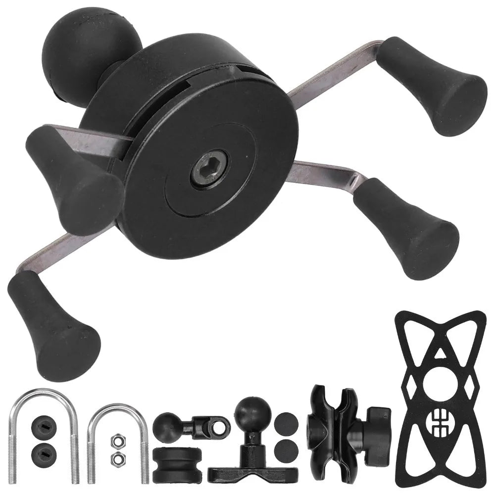 Purilite Select | Universal Mobile Phone Holder 4–6.5 Inch | Black Handlebar Mount | Modification Kit with Accessories