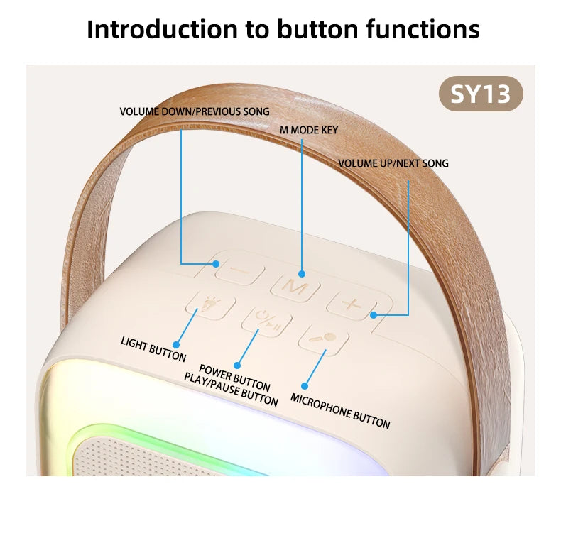 Purilite Select – Home Karaoke Machine Portable Bluetooth 5.3 PA Powerful Bass Speaker System with 2 Wireless Microphones