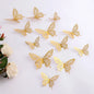 Purilite Select 12-Piece Gold Hollow Butterfly Wall Sticker Set – 3D Decorative Butterflies for Home, Wedding, and Garden Décor