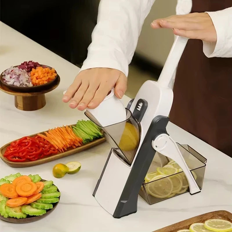 Purilite Select Multifunctional Vegetable Cutting Machine 5-in-1 Manual Food Chopper Slicer Dicer for Kitchen - PuriLite