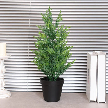 Purilite Select Simulated Pine Grass Potted Plant – Realistic Faux Green Desk Décor for Office Table, Living Room, Porch, Window and Home Garden Decoration - PuriLite