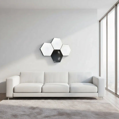 Purilite Select Hexagon LED Wall Lights – 6-Pack White Touch Light – Dimmable Modular Night Lamps – Hexagonal Wall Lights