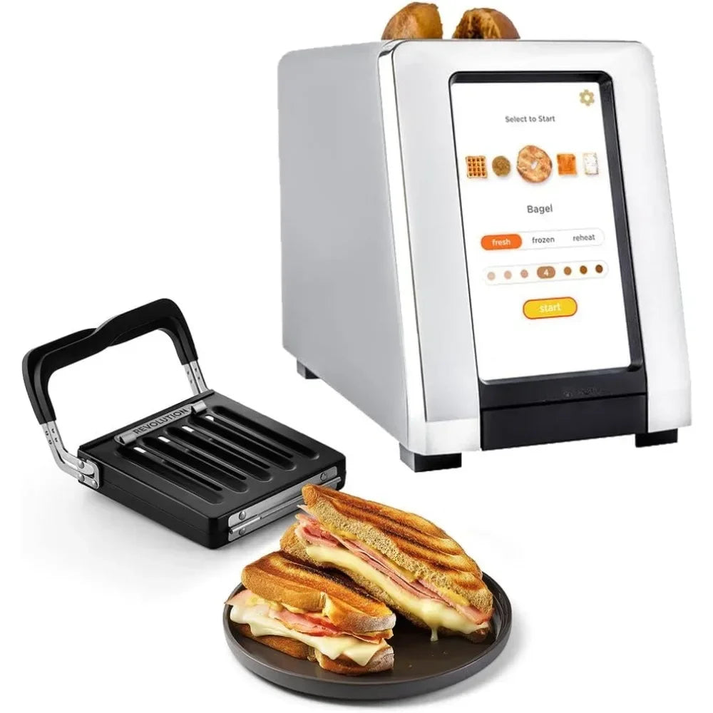 Purilite Select | Quick Touch Screen Toaster | 2 Slice Intelligent Toaster | Stainless Steel Toaster | Black and White Kitchen Appliance