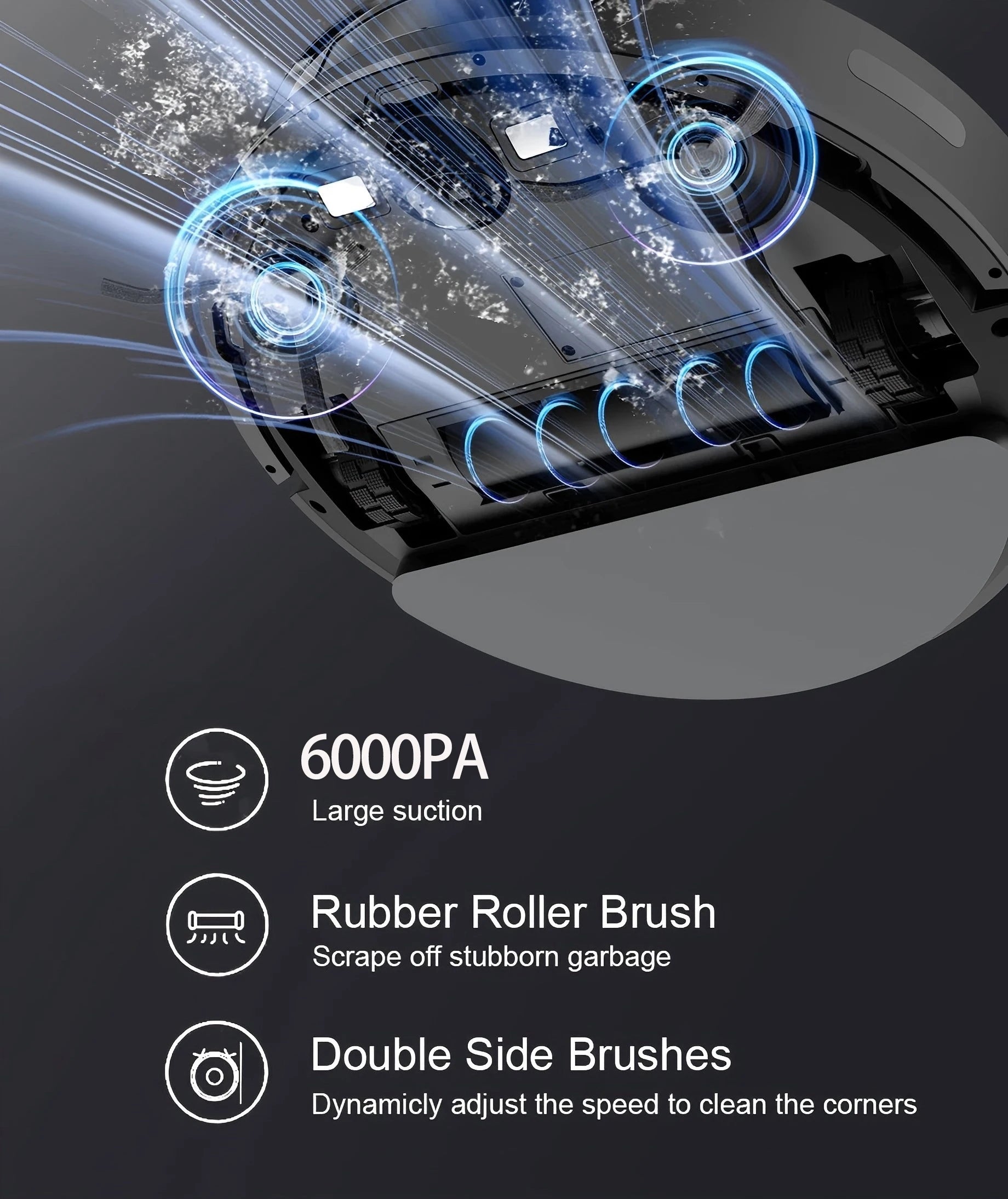 Purilite Select V6 Robot Vacuum Cleaner & Mop Combo 6000PA Suction WiFi/Voice Control Auto-Recharge Pet Hair Cleaning - PuriLite