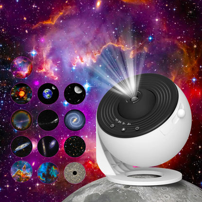 Purilite Select | Galaxy Projector Night Light | 360° Rotating Starry Sky Planetarium Lamp | 12-in-1 HD Film Discs | Kids Bedroom & Gift Decor