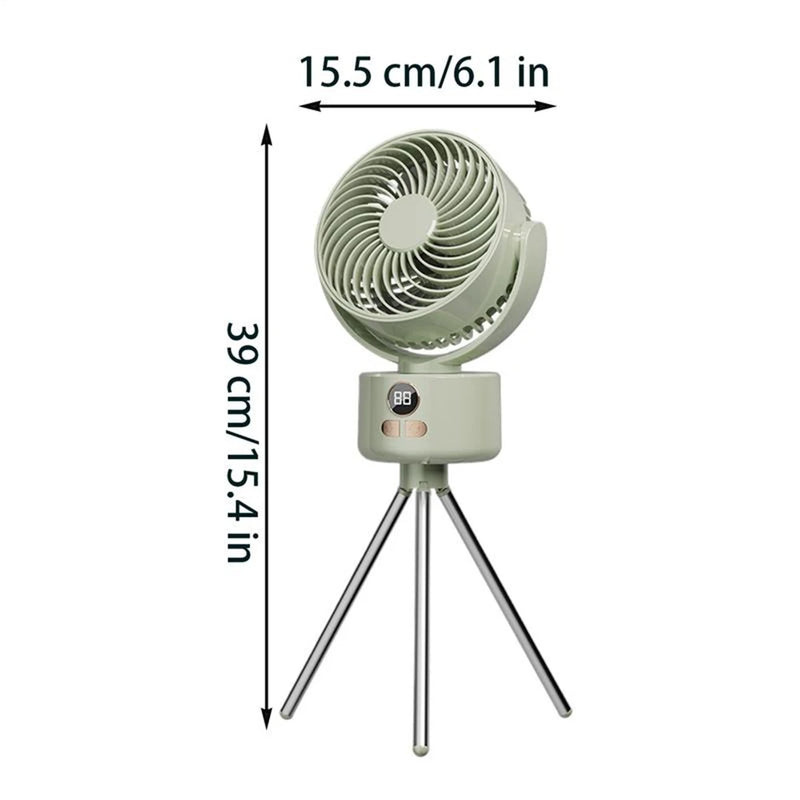Purilite Select – 3600mAh Rechargeable Camping Fan with Tripod &amp; Auto Head-Shaking