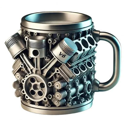 Purilite Select – Handmade V8 Engine-Themed Mug (Resin, Large Capacity, 301–400ml)