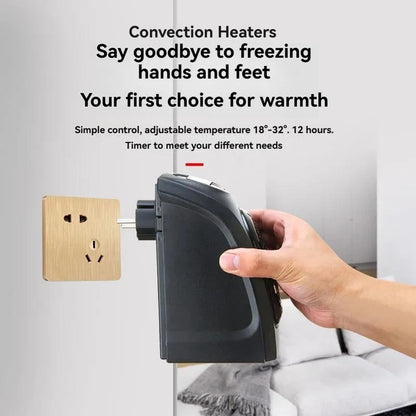 Purilite Select Portable Plug-In Electric Wall Heater – Mini Radiator with Thermostat, Remote & Timer