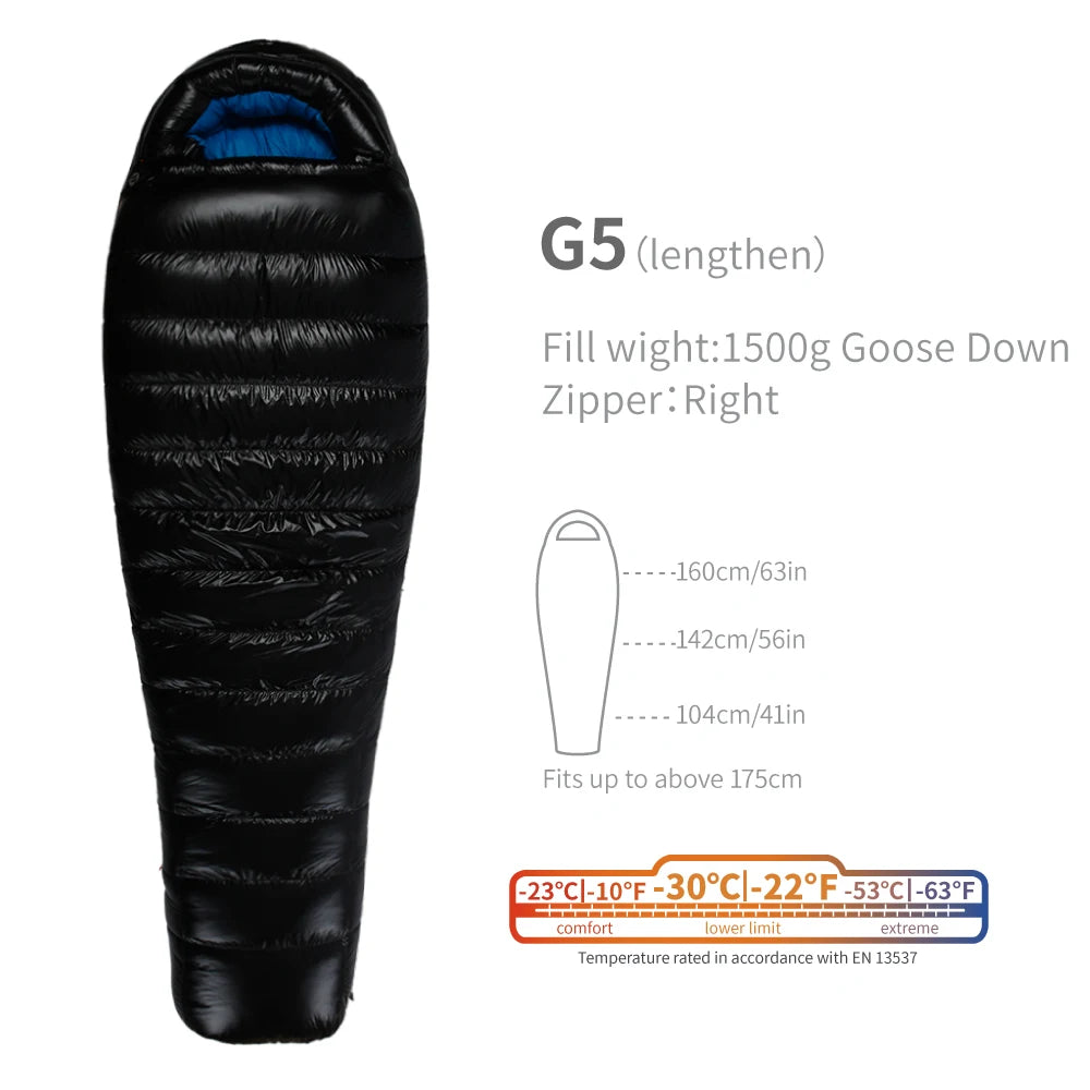 Purilite Select Lightweight Goose Down Sleeping Bag | 800FP Backpacking Winter Camping Mummy Sleeping Bag