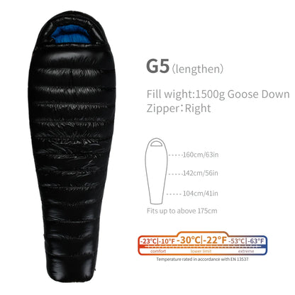 Purilite Select Lightweight Goose Down Sleeping Bag | 800FP Backpacking Winter Camping Mummy Sleeping Bag