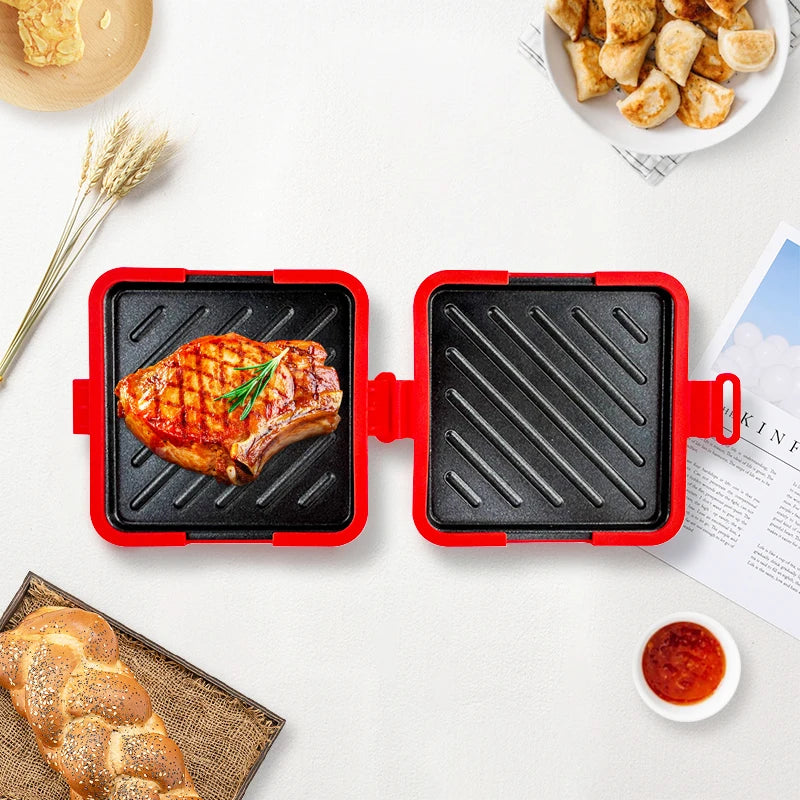 Microwave Toastie Maker with Removable Non-Stick Plates Quick Cooking and Easy Cleaning Silicone Microwaveable Cookware - PuriLite