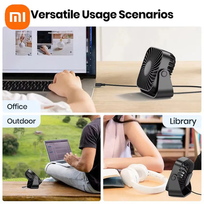 Purilite Select – USB Mini Desk Fan with 360° Rotation &amp; 3-Speed Cooling