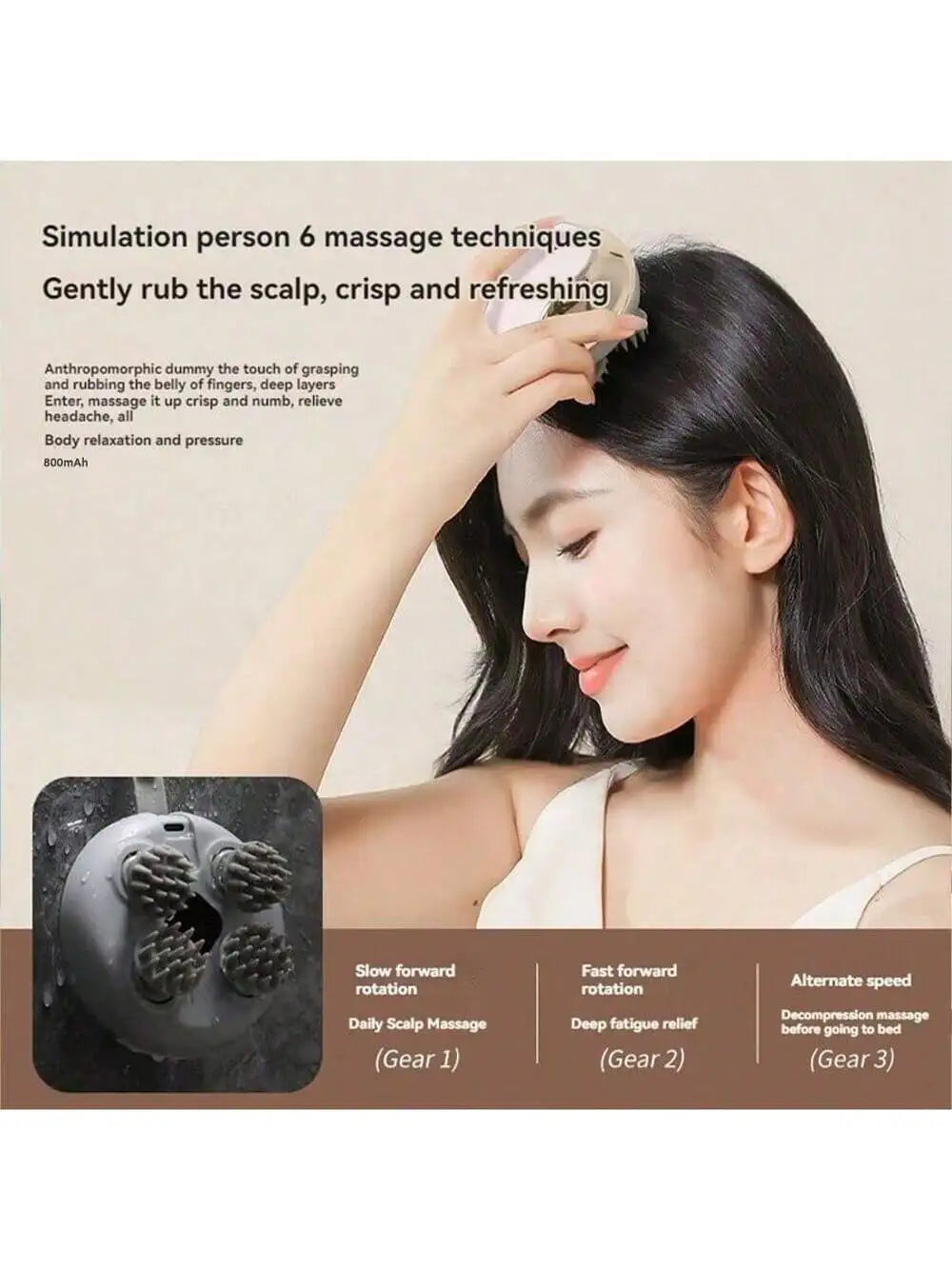 Head massager, grabbing head massage claw, head massage tool, soothing headache, fully automatic head electric scalp massager