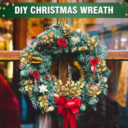 Purilite Select Glitter Artificial Flower & Berry Bouquet – 8/15 Pcs Christmas Decoration Set | Festive Xmas Tree Ornaments & Home Décor Accessory for New Year 2025