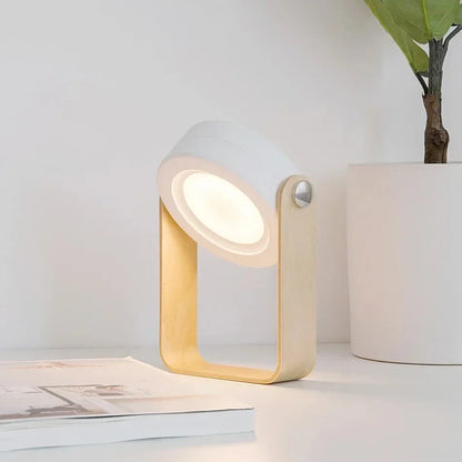 Creative Wooden Handle Telescopic Folding Led Touch Lamp Charging Night Light Reading Portable Lantern Lamp Home Beside Lamp - PuriLite