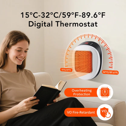 Portable Electric Heater Fan Winter Warmer Fast Heating Warm Air Blower Home Room Heater Plug in Wall Mounted Wireless Control