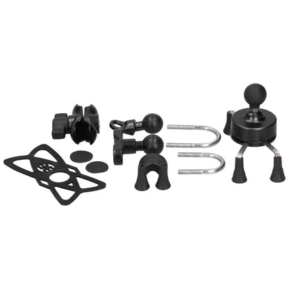 Purilite Select | Universal Mobile Phone Holder 4–6.5 Inch | Black Handlebar Mount | Modification Kit with Accessories