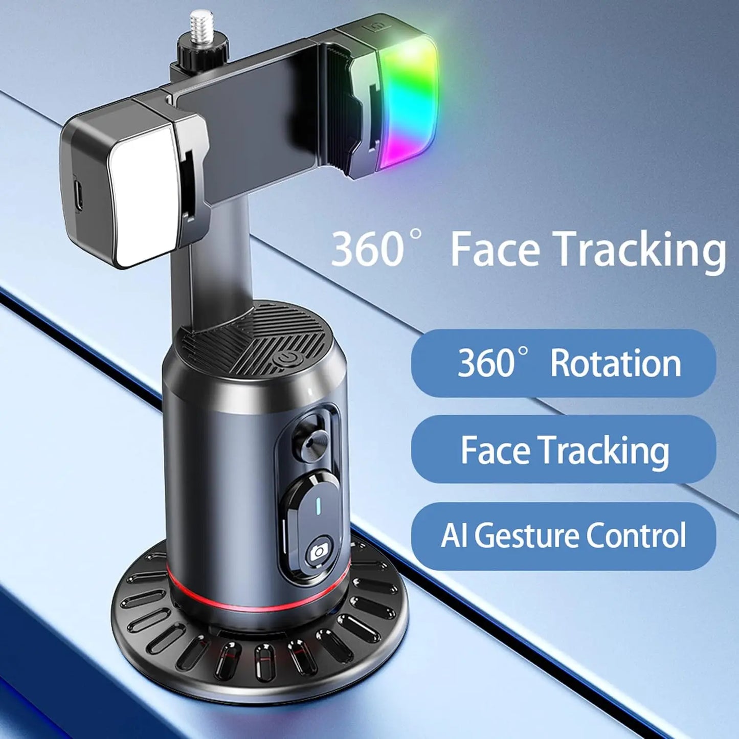 Purilite Select 360° Auto Tracking Phone Gimbal Stabilizer Monopod with Remote Control, Smart Face Tracking, Desktop Vlog Stand for Live Streaming & Video Recording