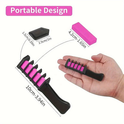 Purilite Select Temporary Hair Dye Chalk Set – Chalk Comb Hair Color with 10 Vibrant Colors – Washable Non-Toxic Quick Hair Coloring Kit for Kids & Adults