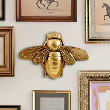 Purilite Select Golden Bee Wall Sculpture – Art Deco Resin Insect Wall Decor | Handcrafted Home & Gallery Decoration
