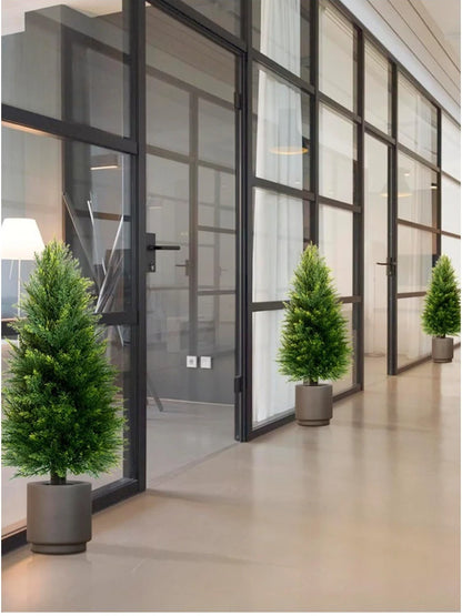 Purilite Select Artificial Pine & Cypress Potted Tree – Realistic Faux Evergreen Floor Plant for Christmas Decoration, Home, Hotel, and Indoor Outdoor Display - PuriLite