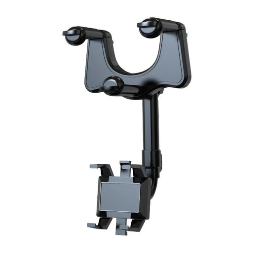 Purilite Select 360° Car Rearview Mirror Phone Holder – Adjustable Telescopic Vehicle Mount for Navigation, Hands-Free Viewing and GPS Support