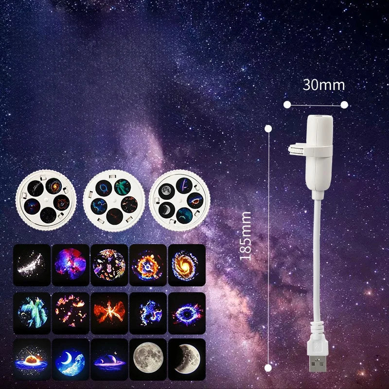 Purilite Select Star Projector Night Light USB Plug In 360 Degree Rotating Starry Sky Projection Lamp for Bedroom Room Decor and Parties