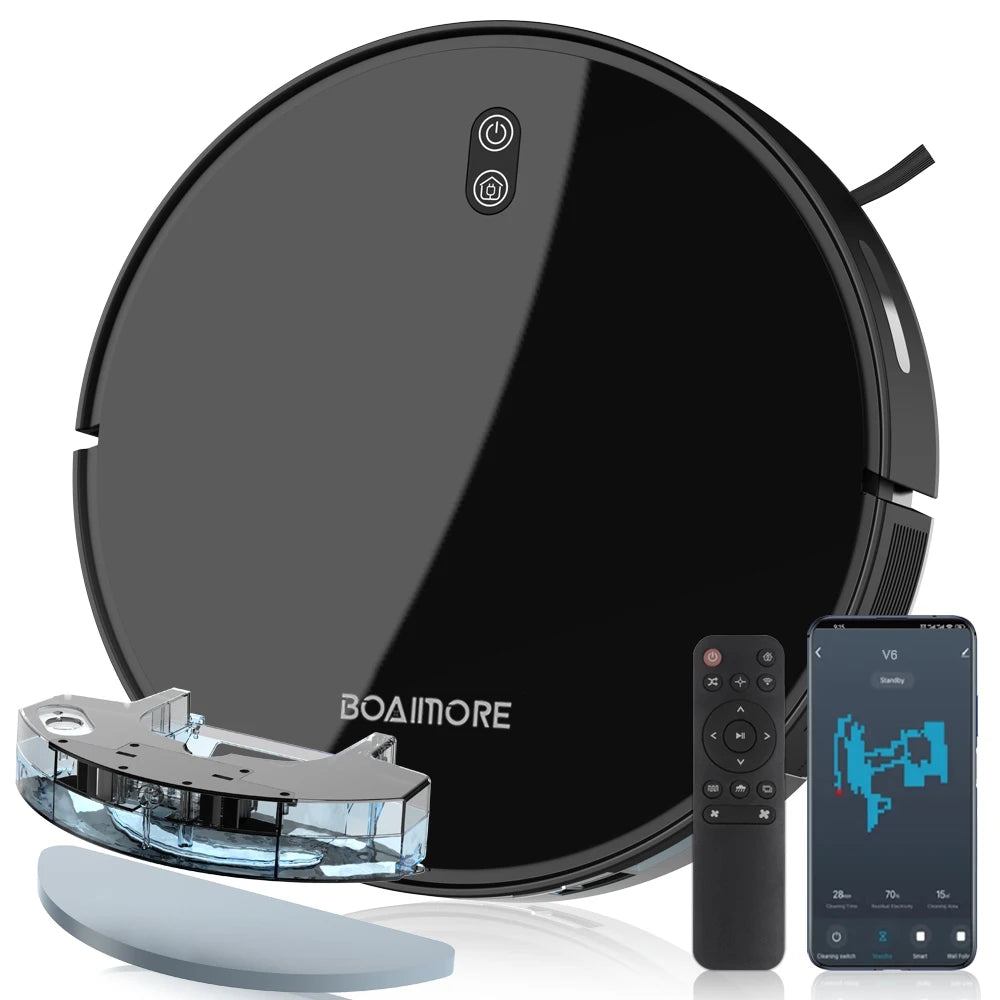 Purilite Select V6 Robot Vacuum Cleaner & Mop Combo 6000PA Suction WiFi/Voice Control Auto-Recharge Pet Hair Cleaning - PuriLite