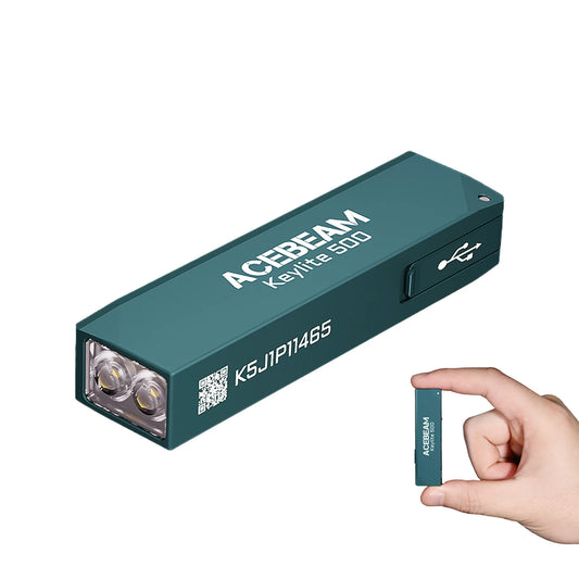 ACEBEAM Keychain Flashlight Keylite 500 EDC Rechargeable Flashlights With Self Defense Strobe Mode Dual LED Light Camping Work