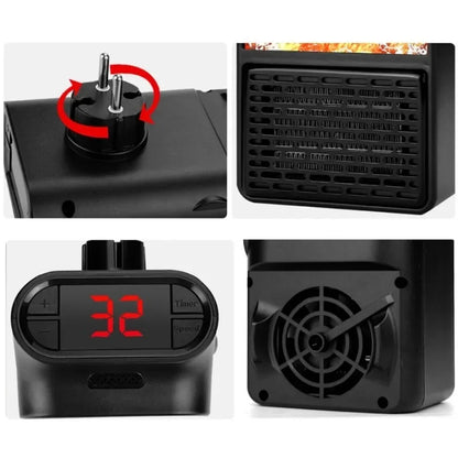 Purilite Select Portable 3D Flame Space Heater – Wall-Mounted Electric Heater with Remote Control