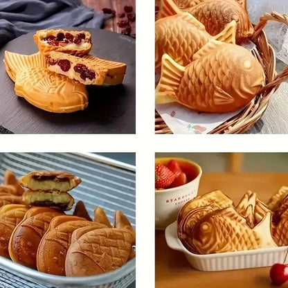 Taiyaki Fish Waffle Maker Pancake Batter Dispenser For Dessert Cake Maker Pan Japanese  Double Pancake Kitchen Baking Tools - PuriLite